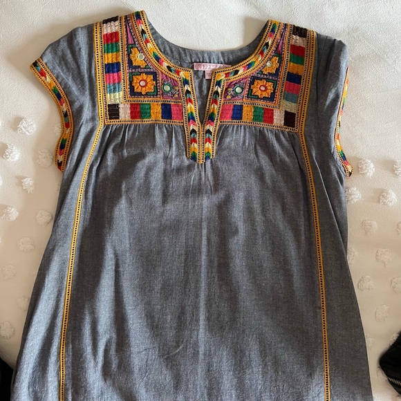 Calypso St. Barth blue and stitched beach coverup - Picture 1 of 2